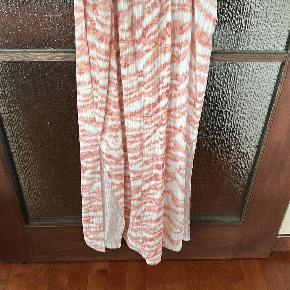 Pink and White Patterned Maxi Dress - Picture 13 of 15